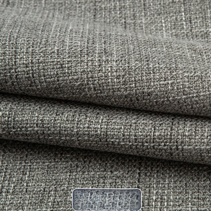 Linen-Look Fabric, Textured Solid, for Sofas, Curtains & Tablecloths - Premium Gray