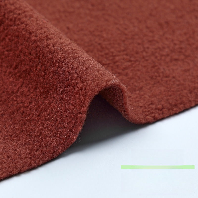 Fleece Fabric, Short Pile Solid, for Jackets, Linings & Plush Toys - Brown
