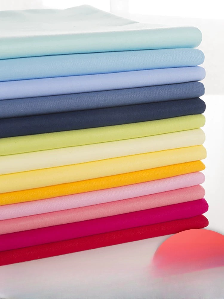 Cotton Twill Fabric, Solid, for Shirts, Bedding & Embroidery
