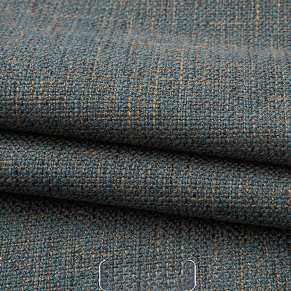 Linen-Look Fabric, Textured Solid, for Sofas, Curtains & Tablecloths - Vintage Blue