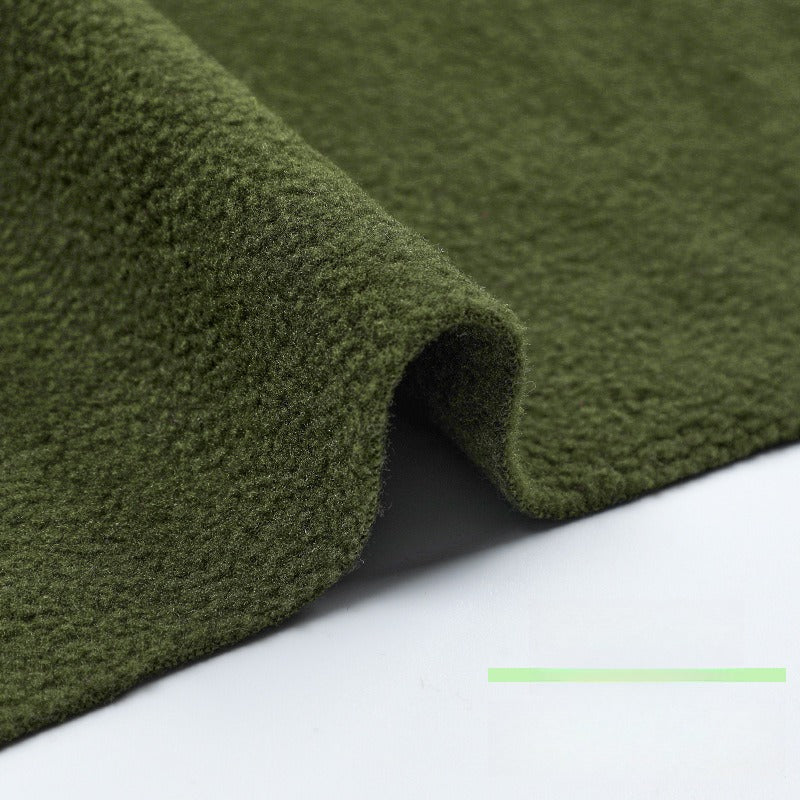 Fleece Fabric, Short Pile Solid, for Jackets, Linings & Plush Toys - Army Green
