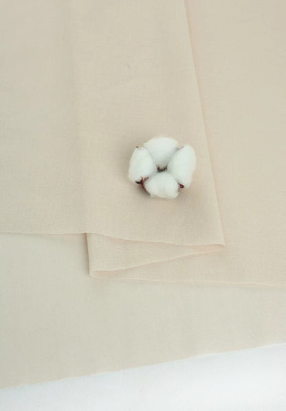 Cotton Lining Fabric, Anti-Static Solid, for Dress, Blouse & Skirt Linings - Cream Apricot