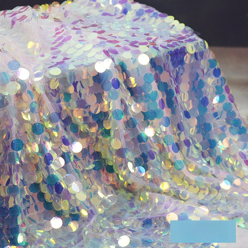 Mermaid Sequin Fabric, Laser Iridescent, 49 in Wide
