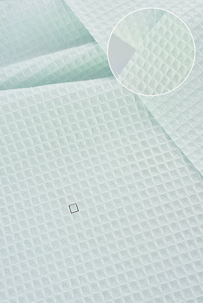 Cotton Waffle Fabric, Pure Solid, for Bathrobes, Pajamas & Home Textiles - Moon White Blue