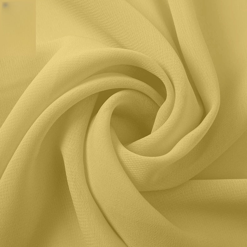 Chiffon Fabric, Semi-Sheer Solid, for Dresses, Blouses & Linings - Goose Yellow