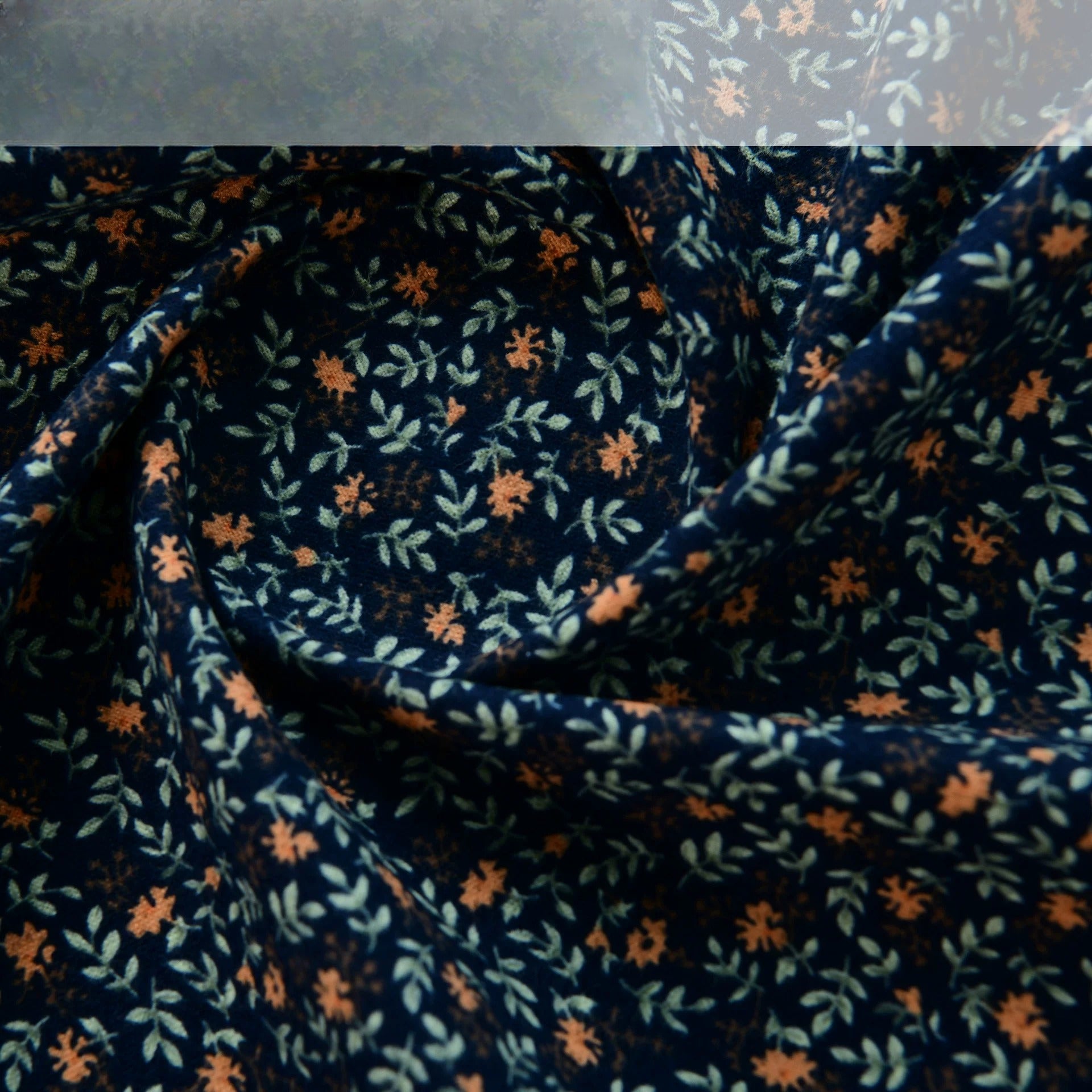 Brushed Cotton Flannel Fabric, Kids Prints, for Kids' Wear, Pajamas & DIY - Navy Full Bloom