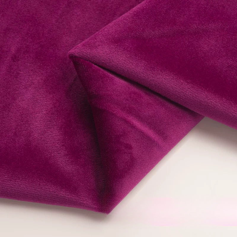 Velvet Fabric, Golden Velour Solid, for Cushions, Curtains & Costumes - Purple