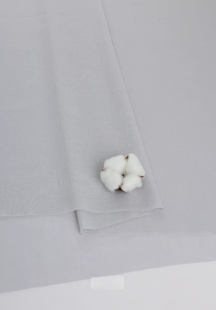 Cotton Lining Fabric, Anti-Static Solid, for Dress, Blouse & Skirt Linings - Light Gray
