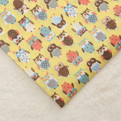 Polyester Owl Print Fabric, for Kids' Bags & Toys - Yellow