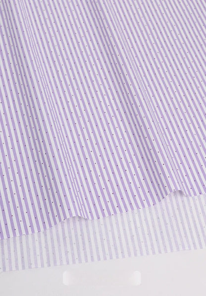 Cotton Fabric, Plaid Stripe & Polka Prints, for Bedding, Tablecloths & Garments - Purple Stripe Dot