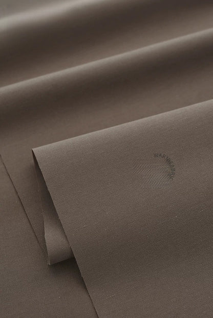 Washed Twill Poplin Fabric, Solid, for Shirts, Dresses & Blouses - Coffee