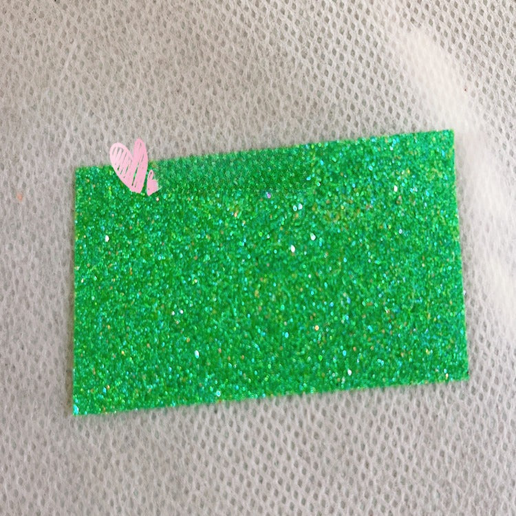 Chunky Glitter Fabric By The Yard | 25 Colors, 59" Wide for Wedding Decor & Hand Craft - Iridescent Green