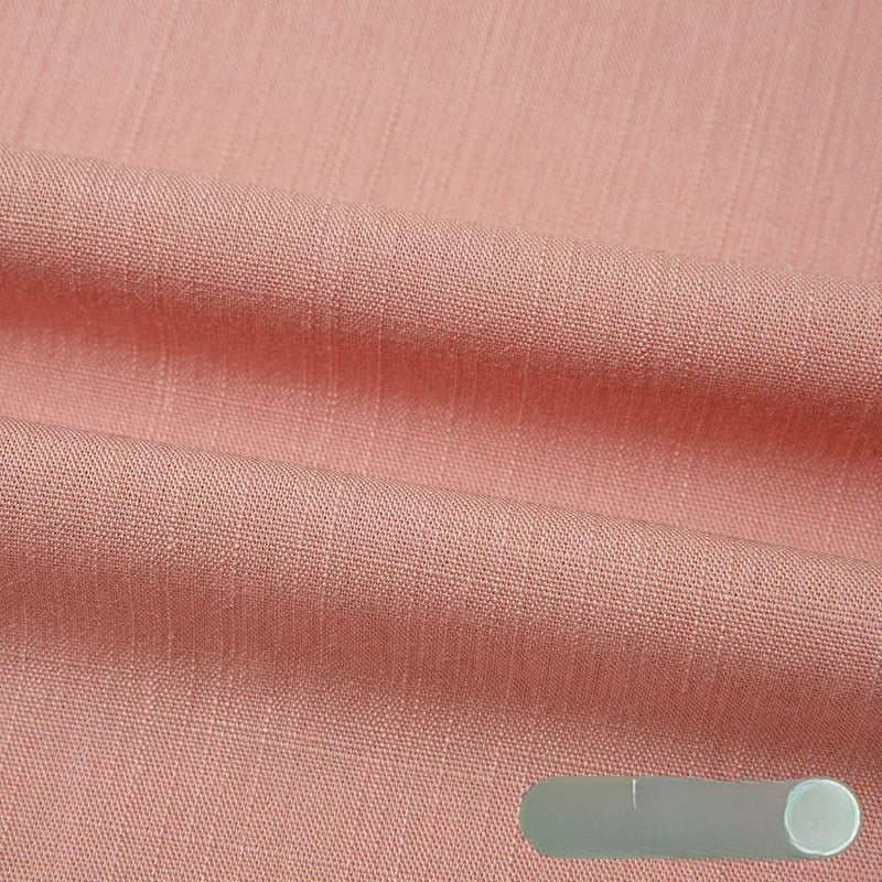 Cotton Linen Slub Fabric, Summer Solid, for Pants, Casual Wear & DIY - Lotus Pink