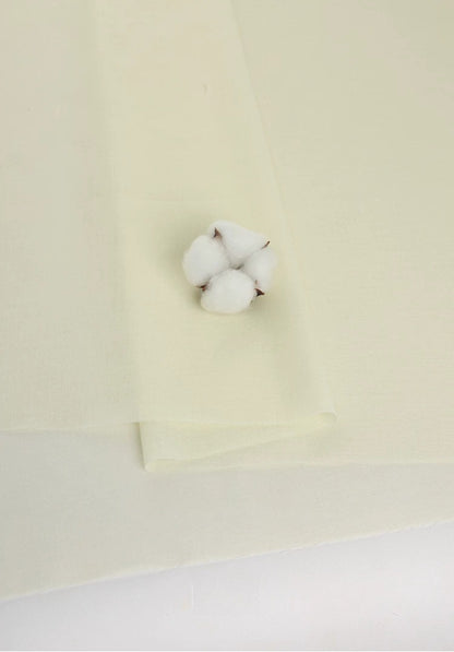 Cotton Lining Fabric, Anti-Static Solid, for Dress, Blouse & Skirt Linings - Cream Yellow