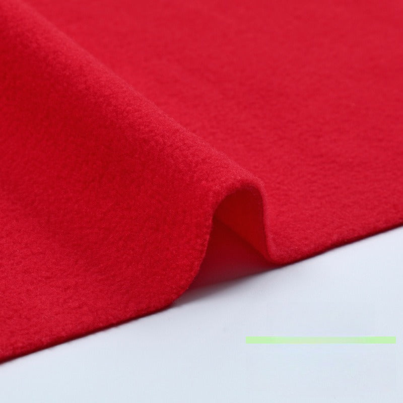 Fleece Fabric, Short Pile Solid, for Jackets, Linings & Plush Toys - Red