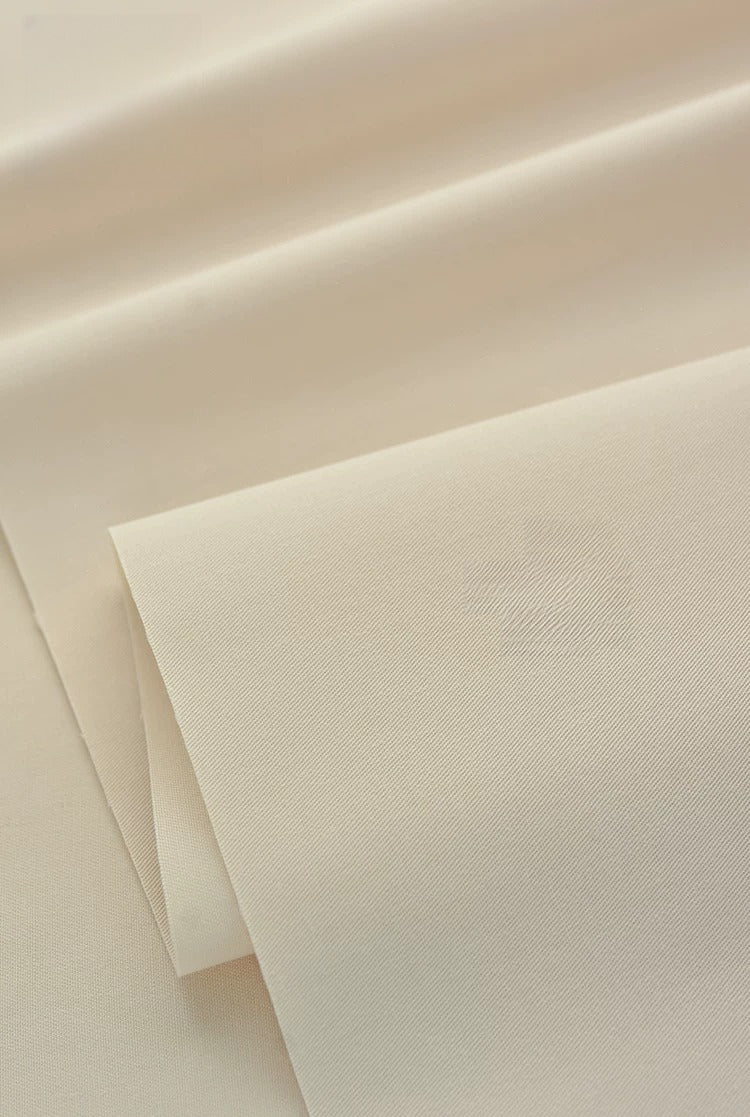 Washed Twill Poplin Fabric, Solid, for Shirts, Dresses & Blouses - Light Tea