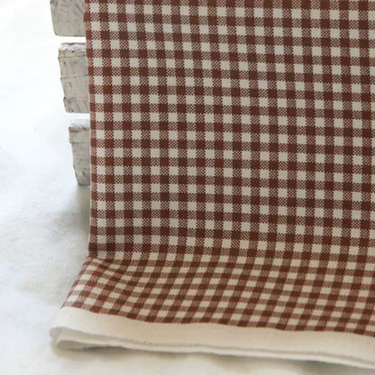 Cotton Linen Check Fabric, for Curtains & Cushions - Check