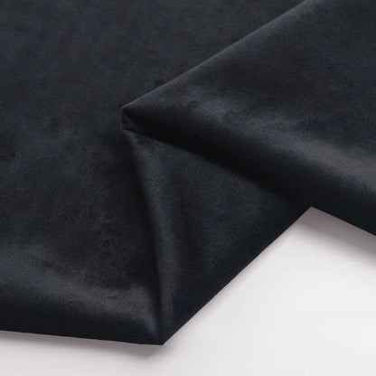 Velvet Fabric, Golden Velour Solid, for Cushions, Curtains & Costumes - Black