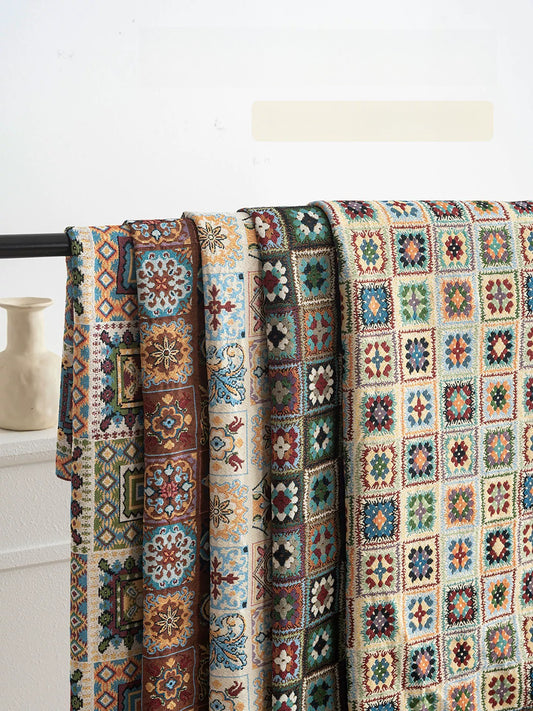 Heavy Poly Jacquard Check Fabric, for Upholstery & Cushions