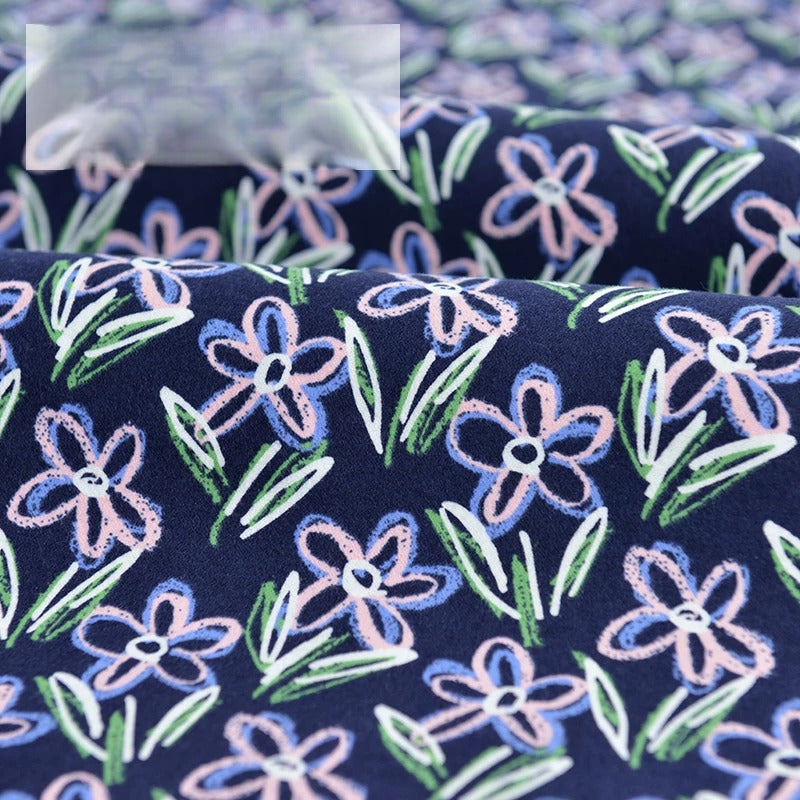 Brushed Cotton Flannel Fabric, Kids Prints, for Kids' Wear, Pajamas & DIY - Lemon Two Tone Blossom