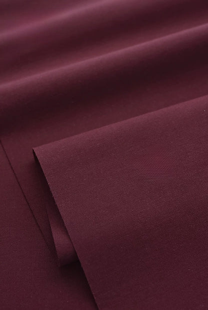 Washed Twill Poplin Fabric, Solid, for Shirts, Dresses & Blouses - Wine Red