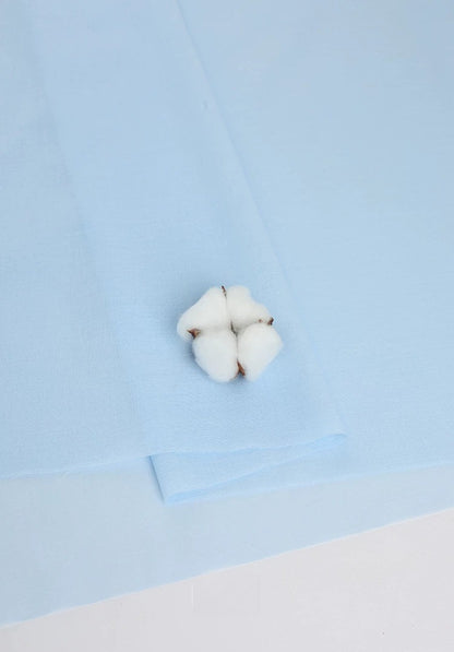 Cotton Lining Fabric, Anti-Static Solid, for Dress, Blouse & Skirt Linings - Light Blue