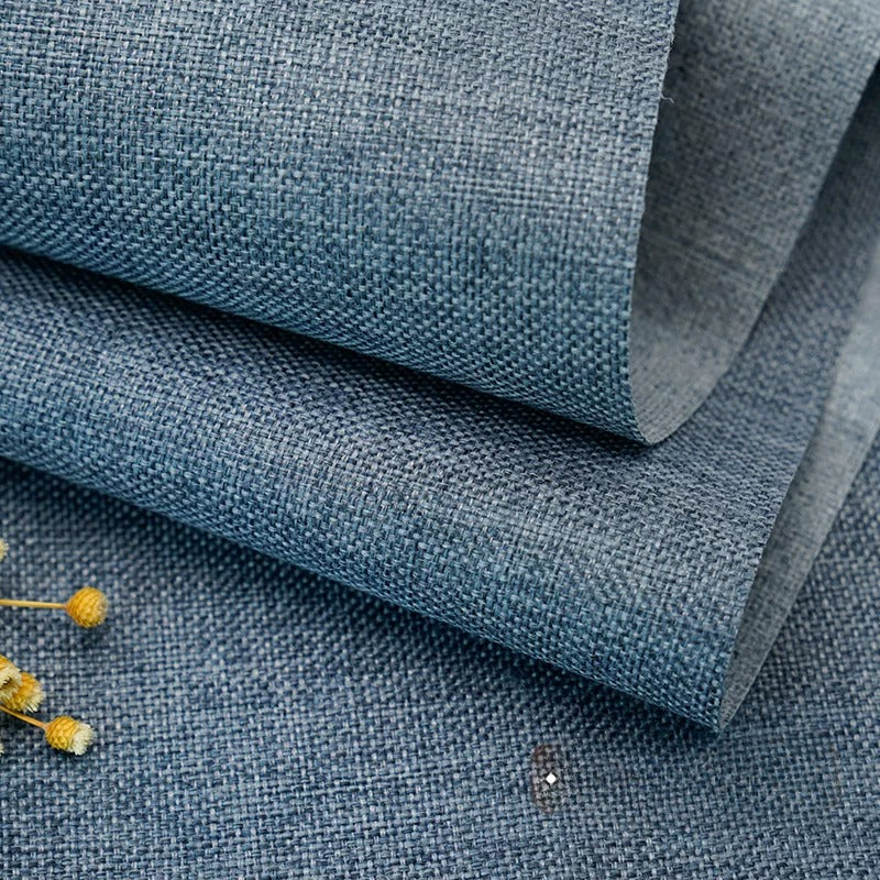 Cotton Linen Fabric, Heavy Plain Weave, for Sofa Covers, Tablecloths & Cushions - Cool Gray