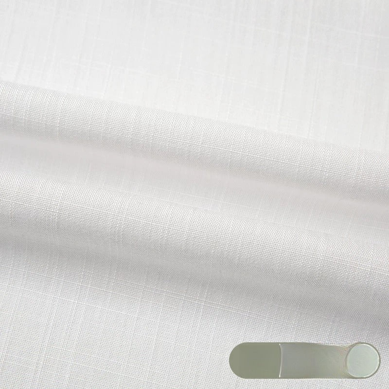Cotton Linen Slub Fabric, Summer Solid, for Pants, Casual Wear & DIY - White