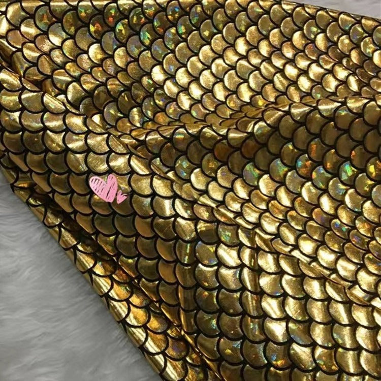 Holographic Fish Scale Stretch Fabric By The Yard | 10 Colors, 58" Wide, 2-Way Stretch for Dance Costumes & Stage Decor