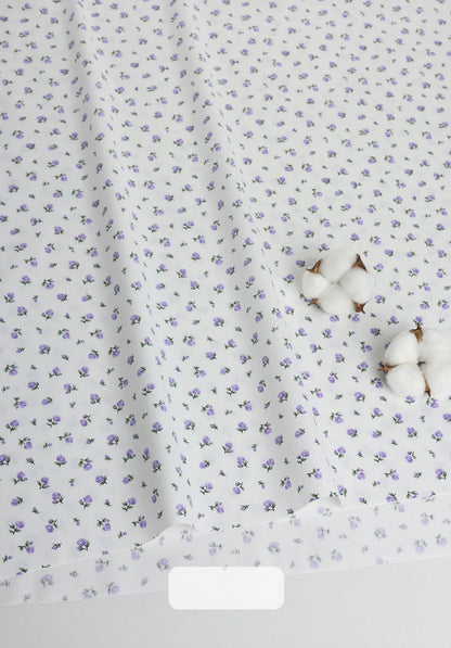 Cotton Fabric, Country Floral Prints, for Dresses, Skirts & Patchwork - Lavender Flower Note