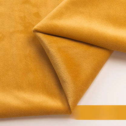Velvet Fabric, Golden Velour Solid, for Cushions, Curtains & Costumes - Turmeric Yellow