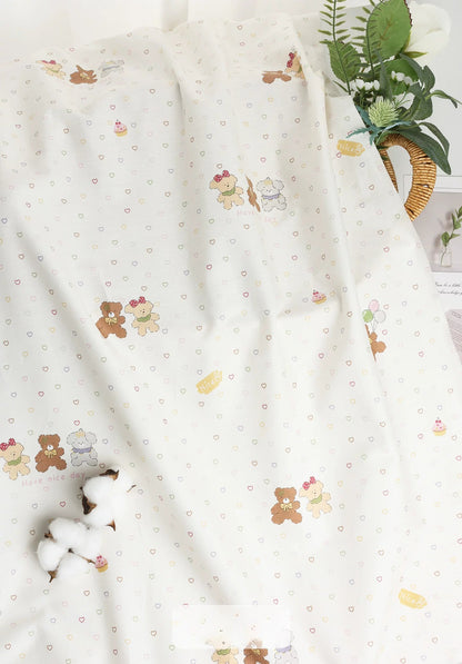 Class A Baby Cotton Fabric, Adorable Prints, for Babywear, Quilts & Bedding - Sweetheart Bear
