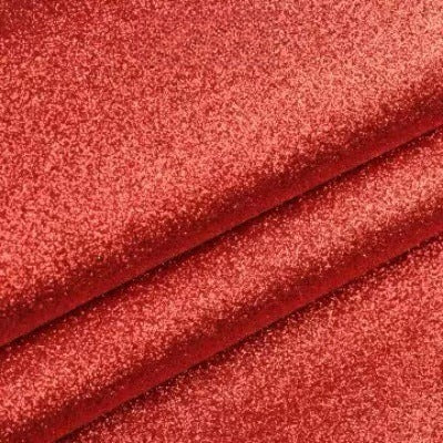 Chunky Glitter Fabric By The Yard | 25 Colors, 59" Wide for Wedding Decor & Hand Craft - Red
