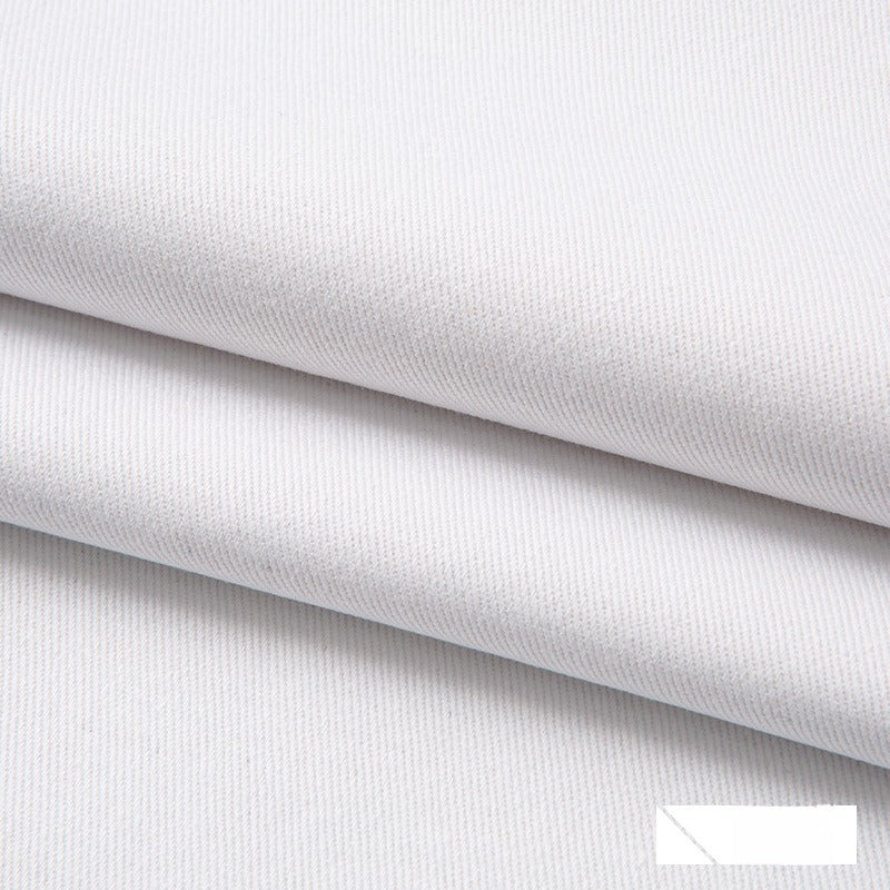 Cotton Drill Fabric, Heavy Twill Solid, for Pants, Workwear & Jackets - Bleached White