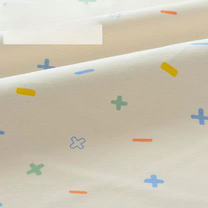 Brushed Cotton Flannel Fabric, Kids Prints, for Kids' Wear, Pajamas & DIY - Dark Green Math Symbols