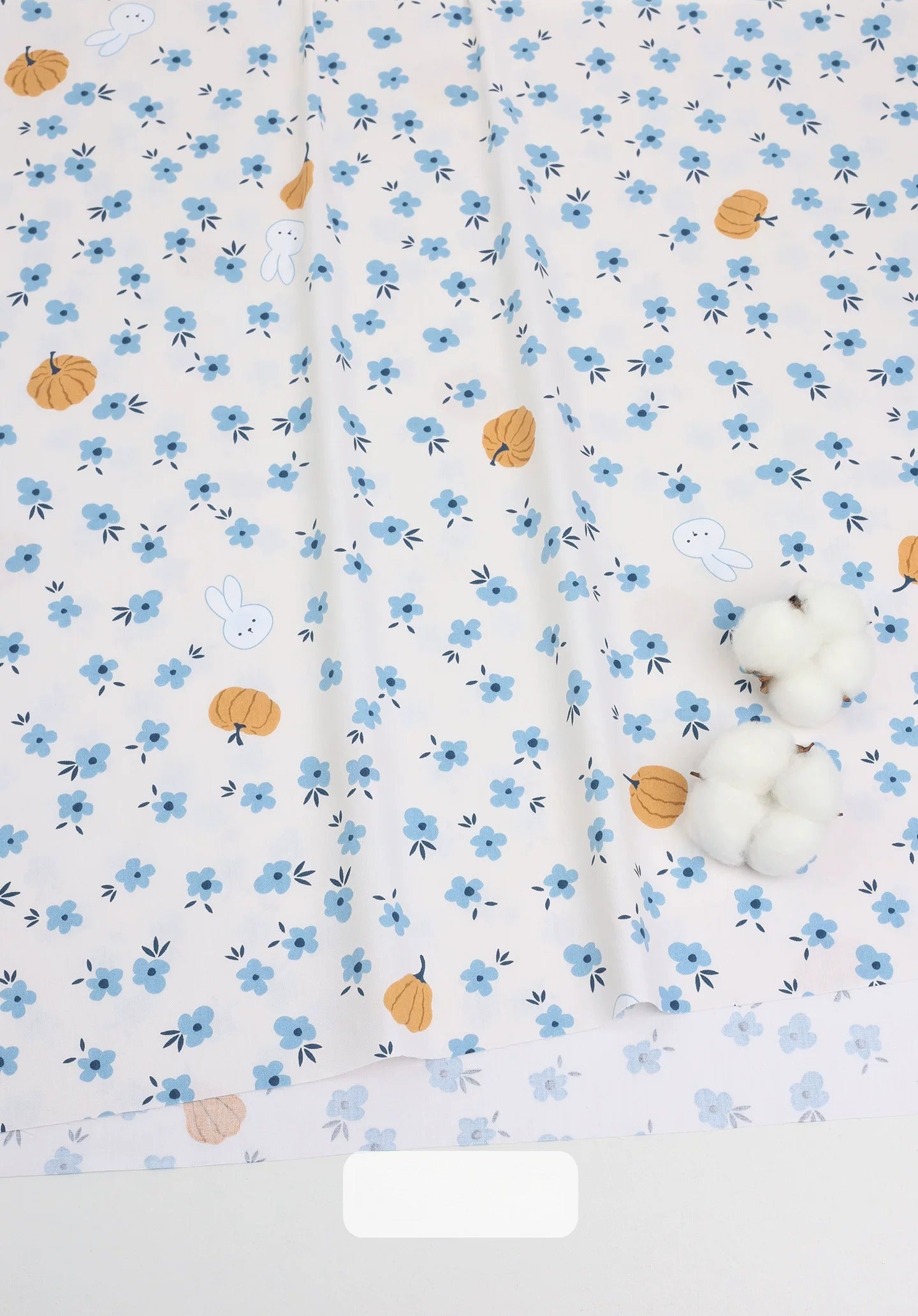 Cotton Fabric, Country Floral Prints, for Dresses, Skirts & Patchwork - Pumpkin Rabbit Garden