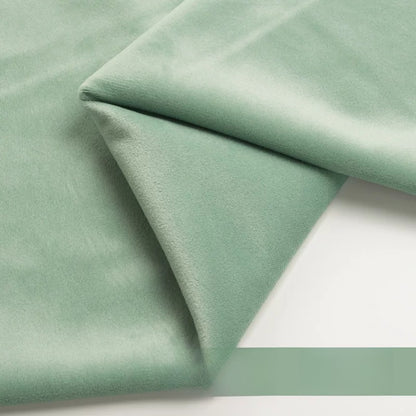 Velvet Fabric, Golden Velour Solid, for Cushions, Curtains & Costumes - Pea Green