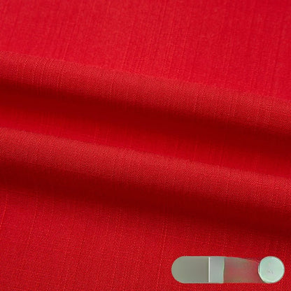 Cotton Linen Slub Fabric, Summer Solid, for Pants, Casual Wear & DIY - Red