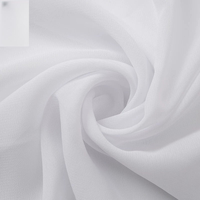 Chiffon Fabric, Semi-Sheer Solid, for Dresses, Blouses & Linings - Bleached White