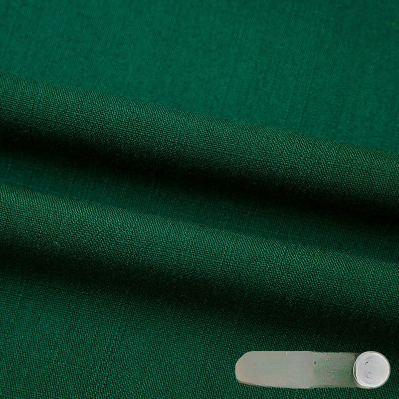 Cotton Linen Slub Fabric, Summer Solid, for Pants, Casual Wear & DIY - Dark Green