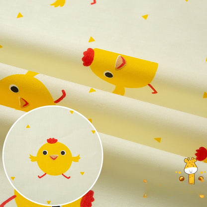 Cotton Twill Fabric, Kids Cartoon Print, for Kids' Bedding, Babywear & Quilts - Little Yellow Chick
