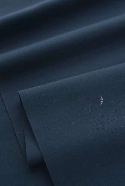 Washed Twill Poplin Fabric, Solid, for Shirts, Dresses & Blouses - Navy