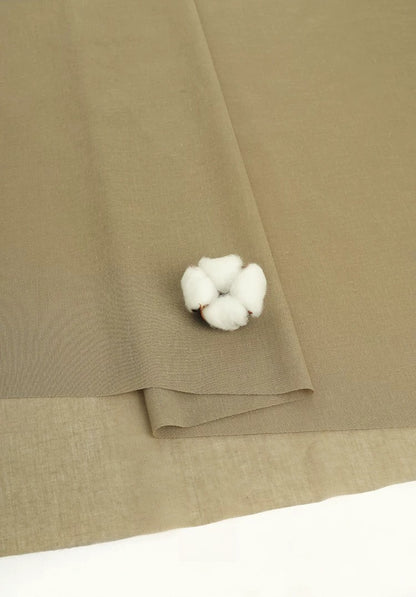 Cotton Lining Fabric, Anti-Static Solid, for Dress, Blouse & Skirt Linings - Khaki