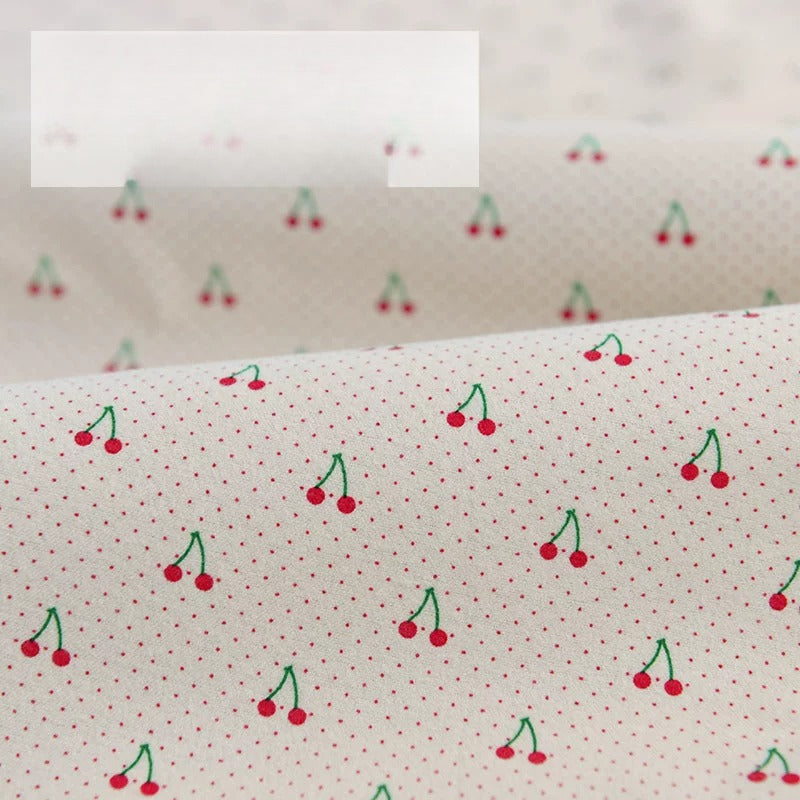 Brushed Cotton Flannel Fabric, Kids Prints, for Kids' Wear, Pajamas & DIY - Pale Yellow Cherry Dot