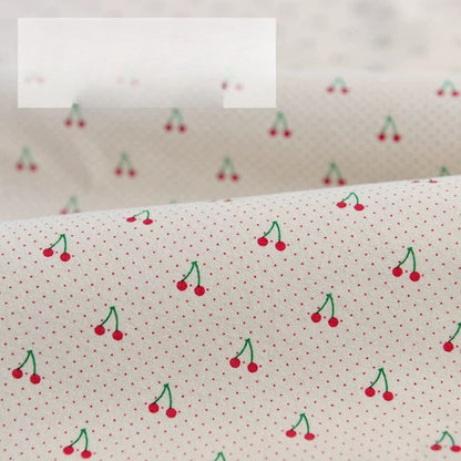 Brushed Cotton Flannel Fabric, Kids Prints, for Kids' Wear, Pajamas & DIY - Pale Yellow Cherry Dot
