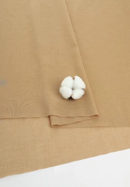 Cotton Lining Fabric, Anti-Static Solid, for Dress, Blouse & Skirt Linings - Light Brown