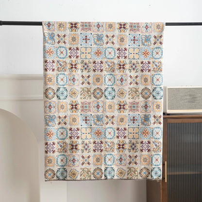 Heavy Poly Jacquard Check Fabric, for Upholstery & Cushions - Moroccan Beige