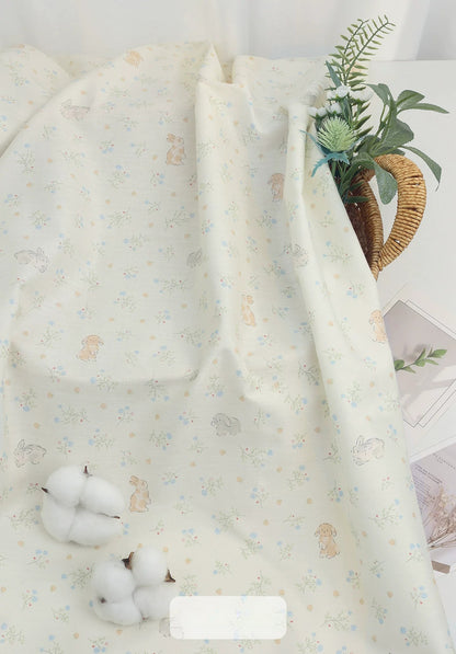 Class A Baby Cotton Fabric, Adorable Prints, for Babywear, Quilts & Bedding - Spring Bunny Twig