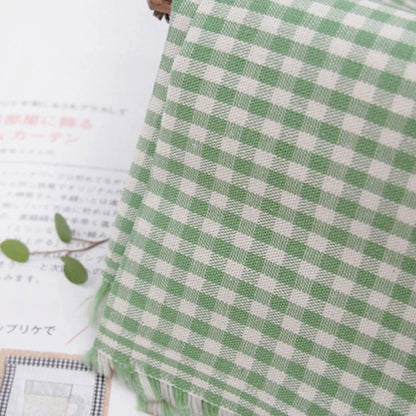 Thick Cotton Check Fabric, 210 GSM, for Upholstery & Storage