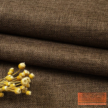 Cotton Linen Fabric, Heavy Plain Weave, for Sofa Covers, Tablecloths & Cushions - Coffee